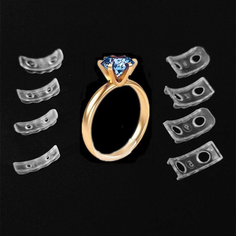 16Pieces/set Wedding Ring Size Reducer 4 4 Sizer Clear Spiral Tightener 97QE