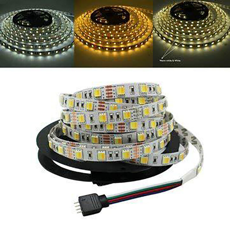 LED 2-in-1 Lamp Bead Strip IP65 Waterproof 5m Remote Control Color Temperature Adjustable Light Belt for TV Background