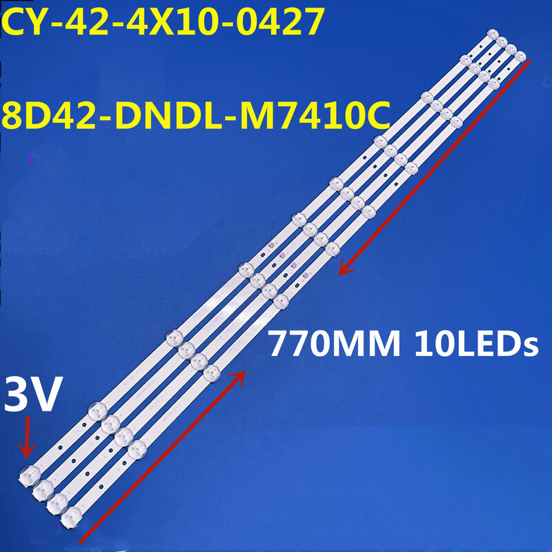 10Set Led Backlight Strip Voor 43pl51tc-sm 43flea99t2sm Ptv43sn02y_bk_cis NPB12D770103BL041-001H CY-42-4X10-0427 8d42-dndl-m7410c