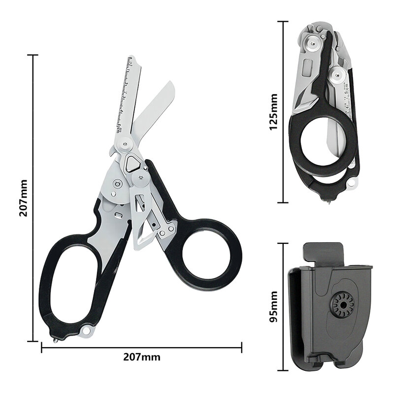 Multifunções Emergency Rescue Shears, Tactical Folding Scissors, Outdoor Survival Tool, EMS First Aid Hiking and Camping