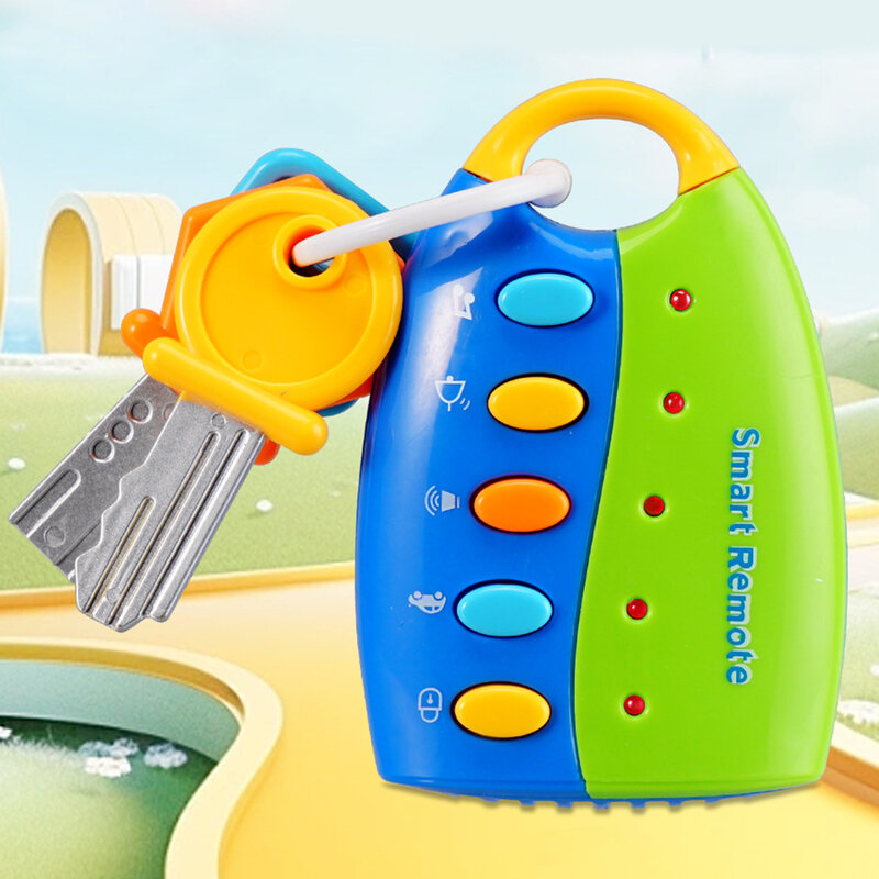 Brinquedo educativo das chaves do carro para o bebê, Aprendizagem, Sensorial, Portátil com Som e Luzes, Brinquedos Chave Remota para Crianças