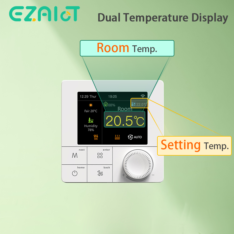 Termostato inteligente para calefacción de suelo, controlador de temperatura de caldera de Gas/agua eléctrica de 220 voltios, WiFi, Tuya