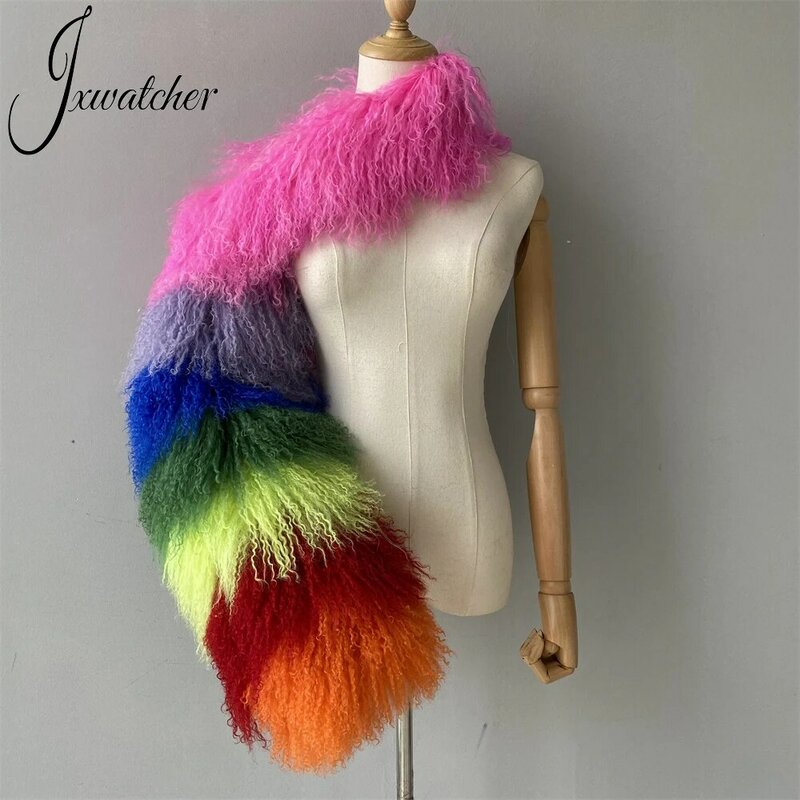 Jxwatcher Echt Mongolischen Pelz Hülse Frauen Lange Schafe Haar Einzigen Hülse Mantel Herbst Winter Warme Dame Luxus Natürliche Pelz Outwear
