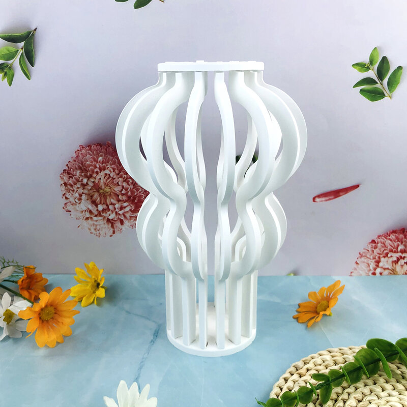 Plaster Resin Casting Molds for Vase Flower Arrangement DIY Irregular Shape Silicone Casting Mold for Handmade Crafts Home Decor