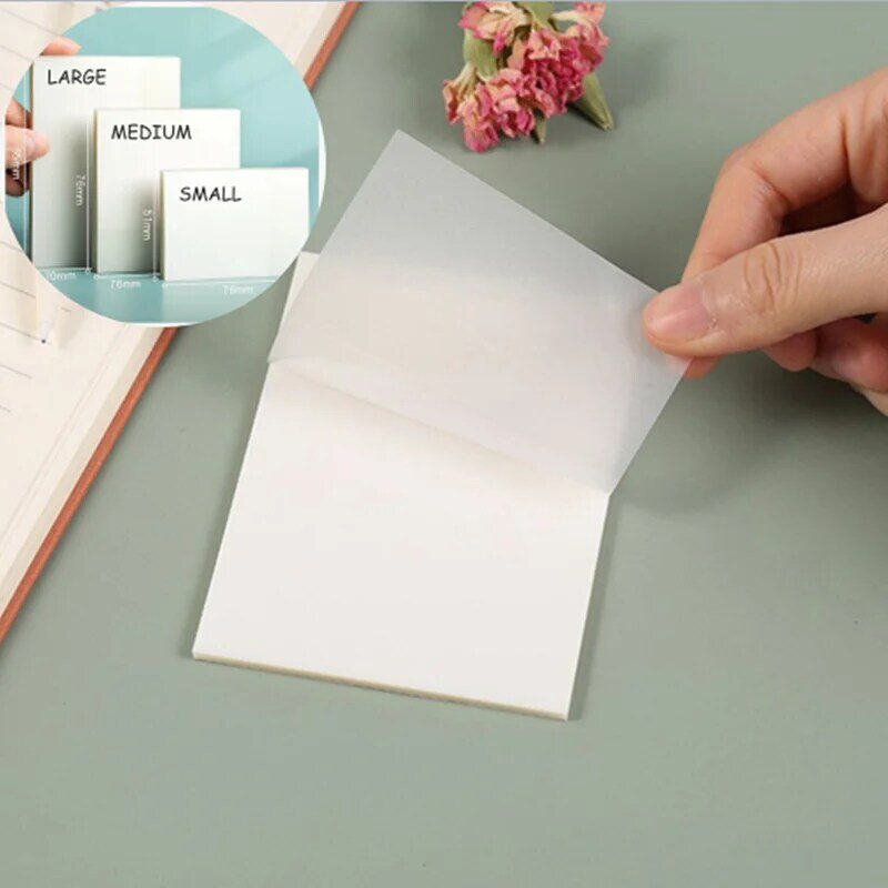 50 Sheets Transparant Sticky Note Huisdier Memo Pad Waterdicht School Office Planners Note Briefpapier Sticky Notepad