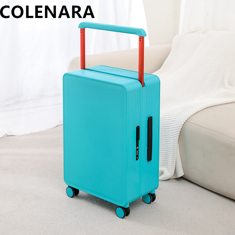 COLENARA Carry-on Luggage 20" PC Boarding Case Men's Rugged Trolley Case 24" Girls Wheeled Travel Bag Cabin Travel Suitcase