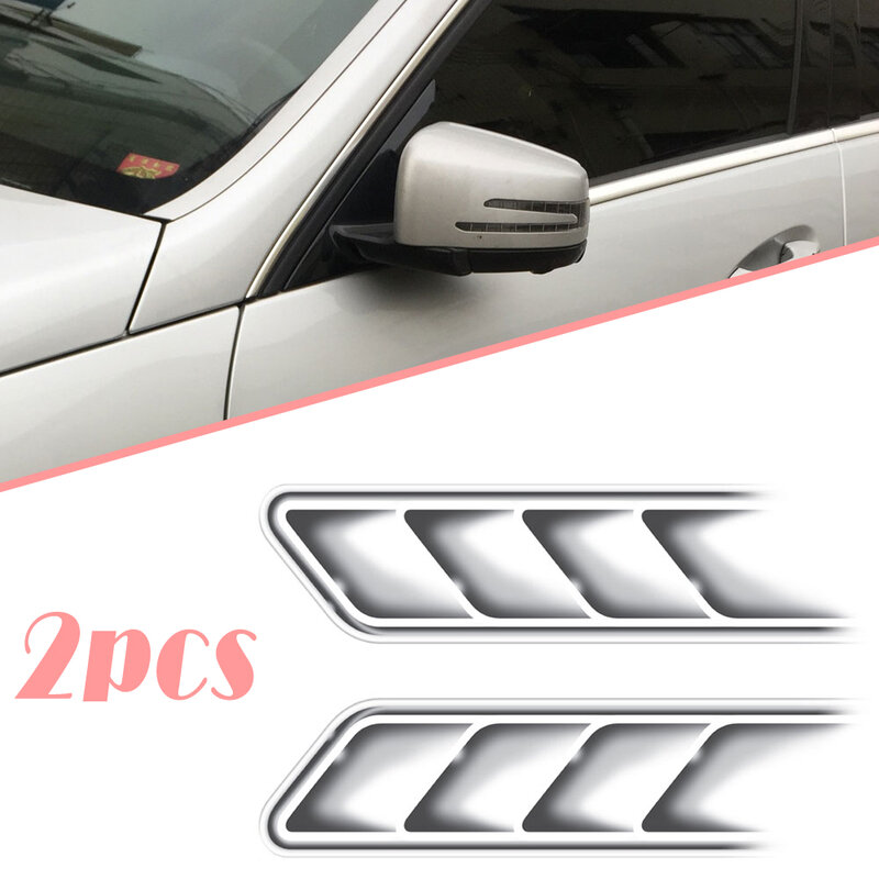 2pcs Auto Exterior Accessories Car Fake Vents  Emblem Stickers Car Decorative Side Vents Decals Car Front Cover Styling Sticker