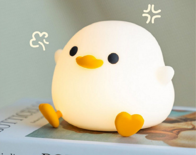 2023 Cartoon Duck Lamp for kids Bedroom comodino decorativo creativo Silicone kawaii night light