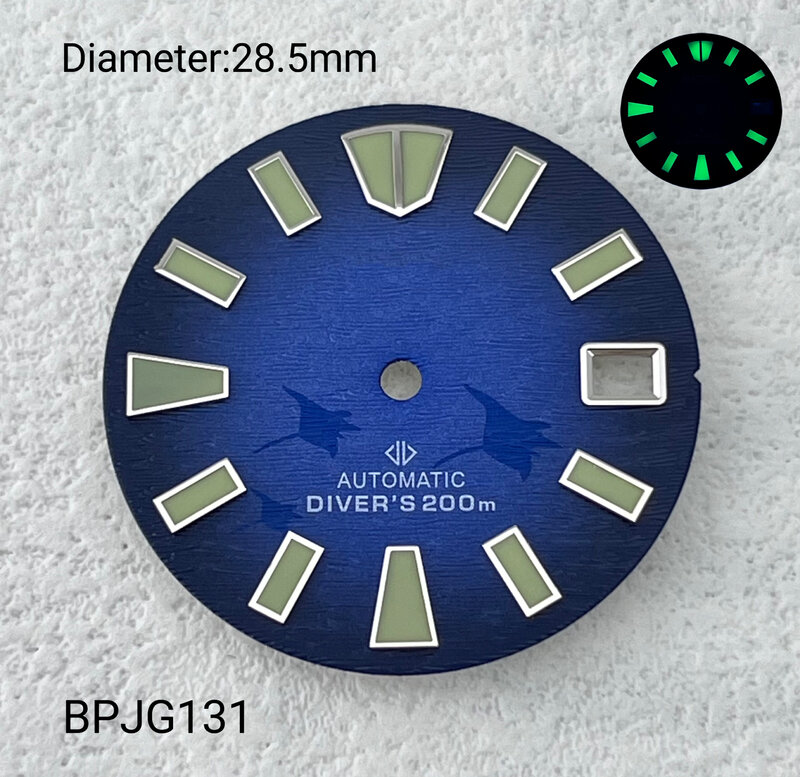 28.5mm square nail  samurai bat day calendar suitable for Japanese NH35/36/4R/7S movement custom watch accessor BTG