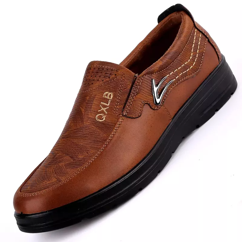 Zapatos informales de cuero para hombre, zapatillas planas de cuero a la moda, talla 38-48, novedad, primavera y otoño
