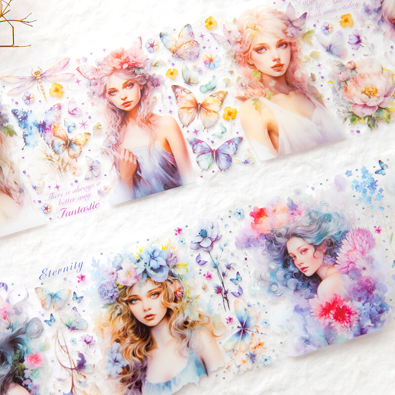 Marcadores de la serie White Dream of Dark Flower, decoración de álbumes de fotos, cinta para mascotas, 6 paquetes por lote