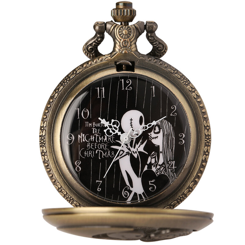 Винтажные кварцевые карманные часы в стиле панк, бронзовые подарочные, в античном стиле для мужчин и женщин, с циферблатом и арабскими цифрами, с цепочкой и кулоном, для детей