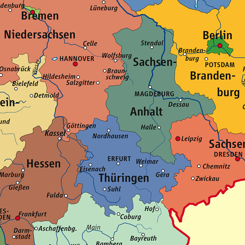 Карта немецкого искусства на стену, 42*59 см, карта из Германии, Нетканая Картина на холсте, декоративный плакат, картина без рамы, украшение для дома