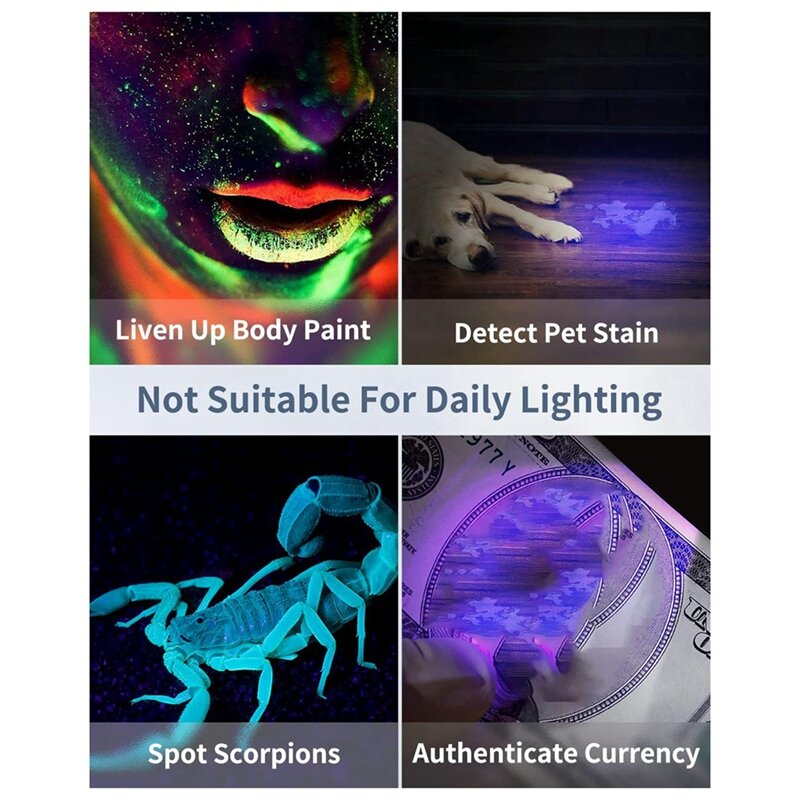 Mini-UV-LED-Schlüssel bund Taschenlampe batterie betriebene Leuchtstofflampe Kit 10 Lumen tragbare lila Licht detektor, 20er Pack