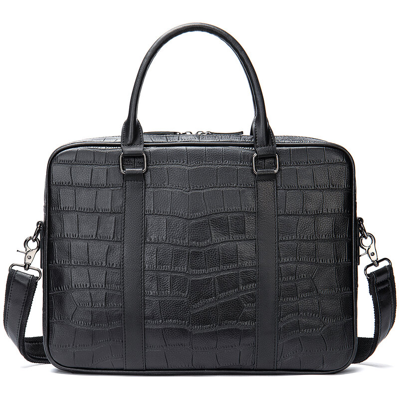 2023 New Luxury Alligator Cow Genuine Leather Business Men's Briefcase Male Shoulder Bag Men Messenger Laptop Computer Bags