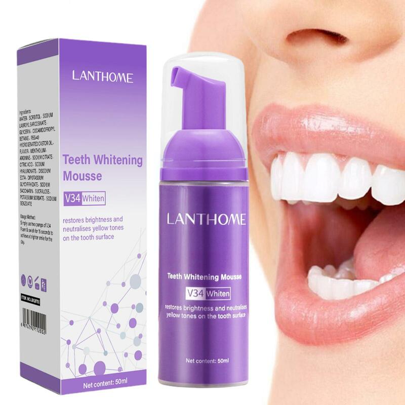 New Teeth Whitening Mousse Remove Stains Fresh Foam Breath Toothpaste Hygiene Teeth Tooth Whitening Cleaning Mouss