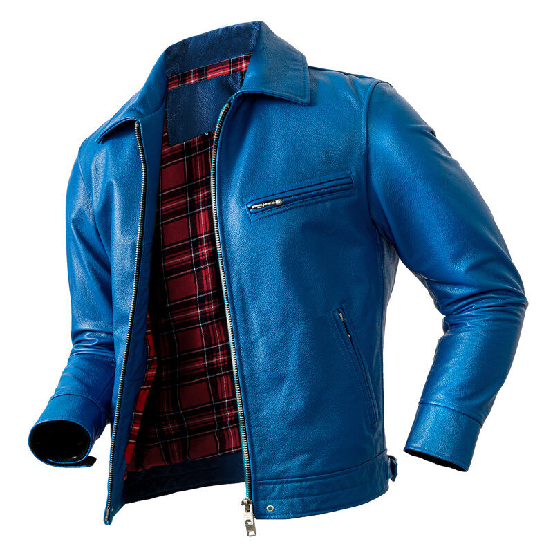 Nova lista de bezerro macio couro genuíno mohrand casaco de couro para jaqueta de couro fino masculino alta qualidade casual casaco oversize