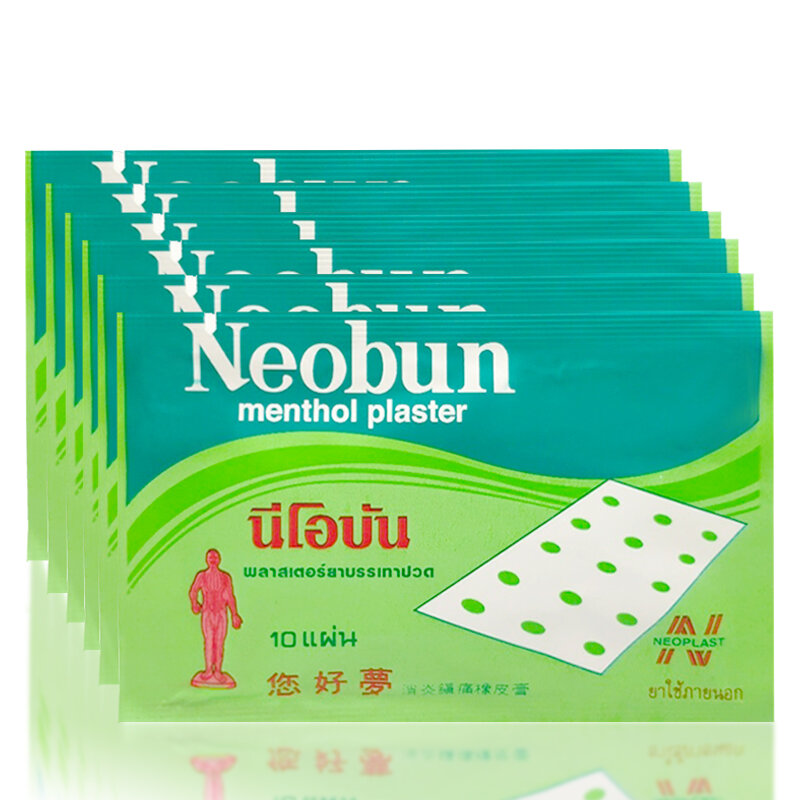 Neobun-Parche para aliviar el dolor muscular, tratamiento de yeso analgésico antiinflamatorio, reumático, Tailandia, 100 piezas