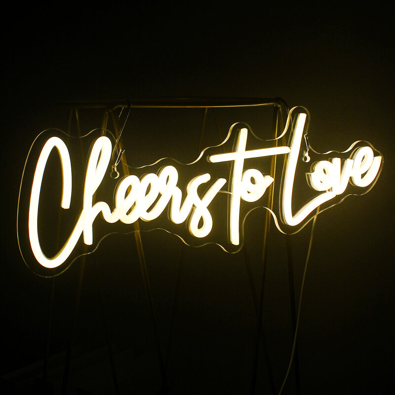Cheers To Love letreros de neón, luces Led, decoración de habitación de fiesta de boda, lámpara de pared alimentada por USB, hogar, bares, logotipo de celebración de Festival