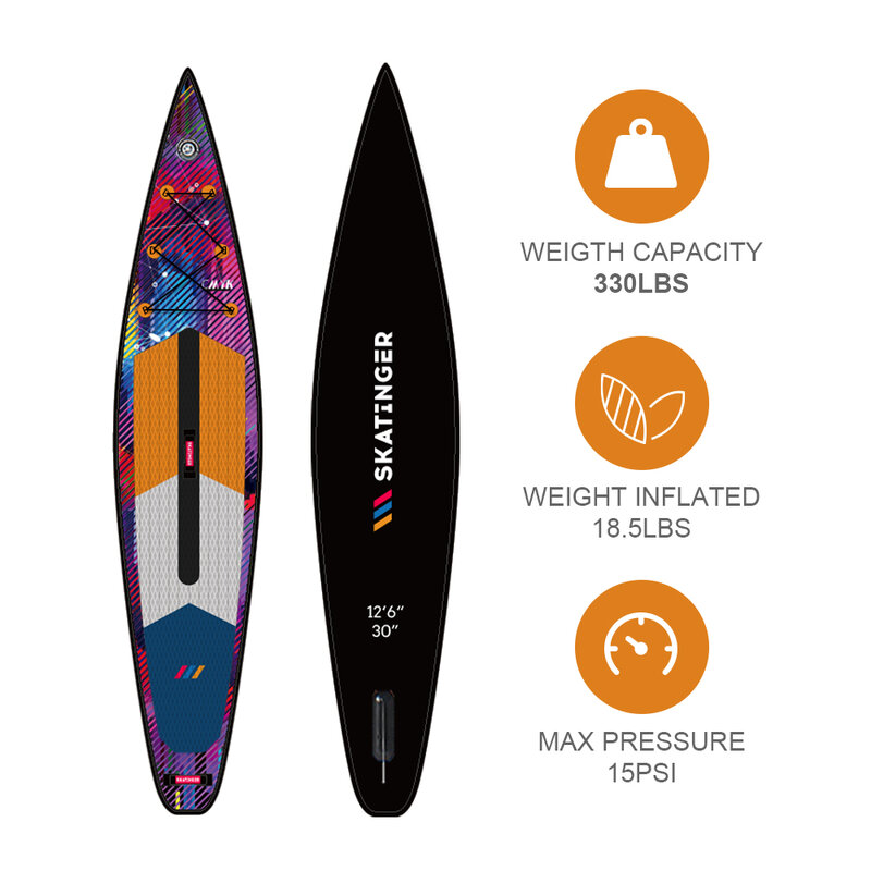 Skatinger  OEM double layer inflatable sup paddle board outdoor racing board stand up paddleboard surf board  Waterplay Surfing