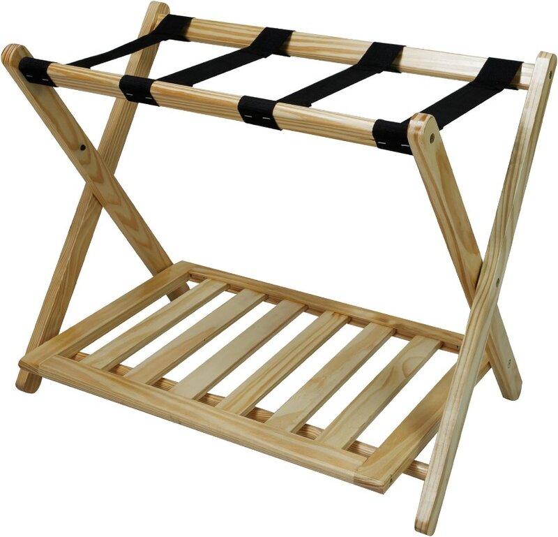 Casual Home 102-20 Extra Wide Luggage Rack, Natural