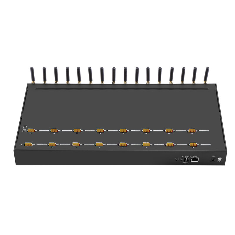 2024 Multi Sims Voip Gateway SK16-16 4G Gsm Voice Sms Modem Anti SIM Block Change IMEI Support AT Command HTTP API