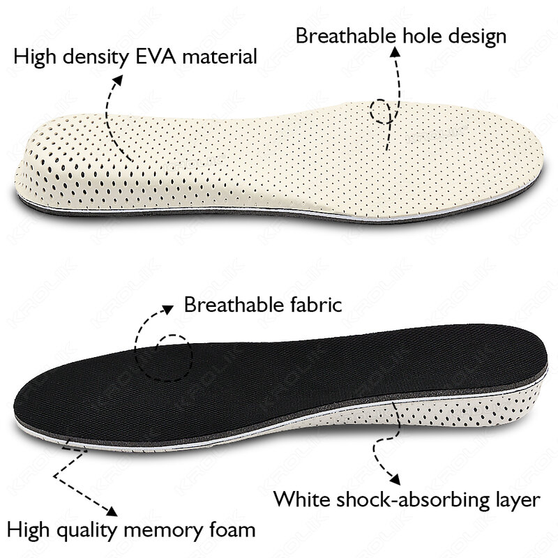 Solette invisibili per aumentare l'altezza EVA Memory Foam uomo donna soletta per scarpe sollevamento del tallone 2/3/4/5CM cuscino più alto per aumentare il pattino