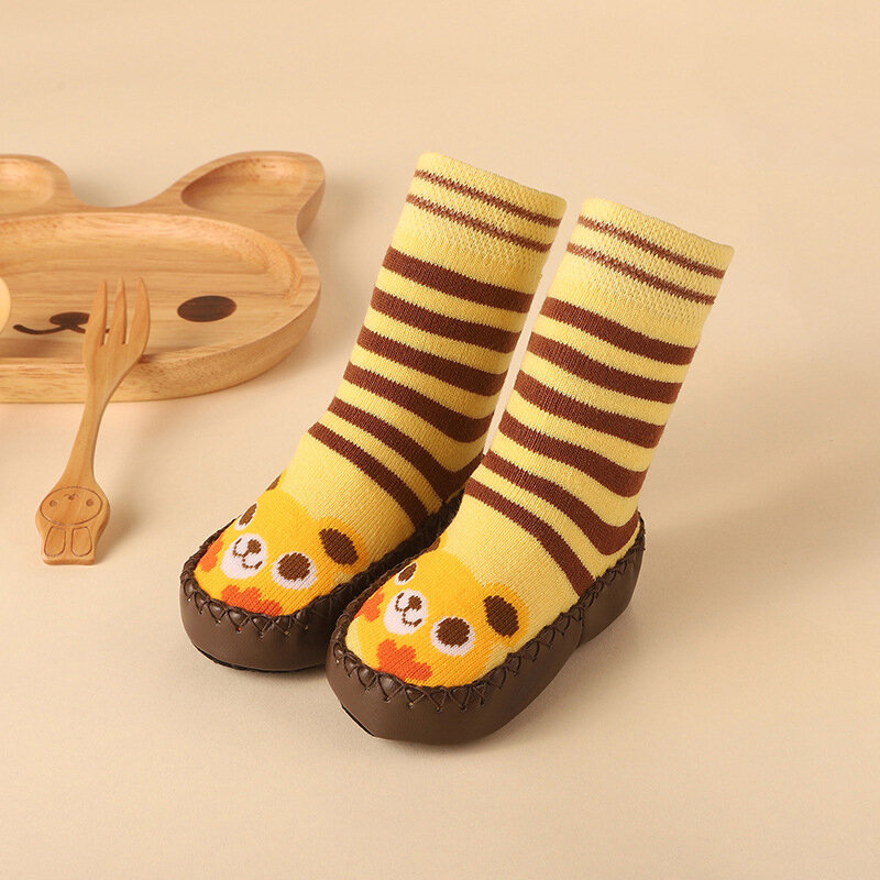 Baby Niedlichen Cartoon Tier Boden Socken mit Gummi Anti Slip Sohle Baumwolle Warme Schuhe für Kleinkind Mädchen Jungen Slipper Zeug socken