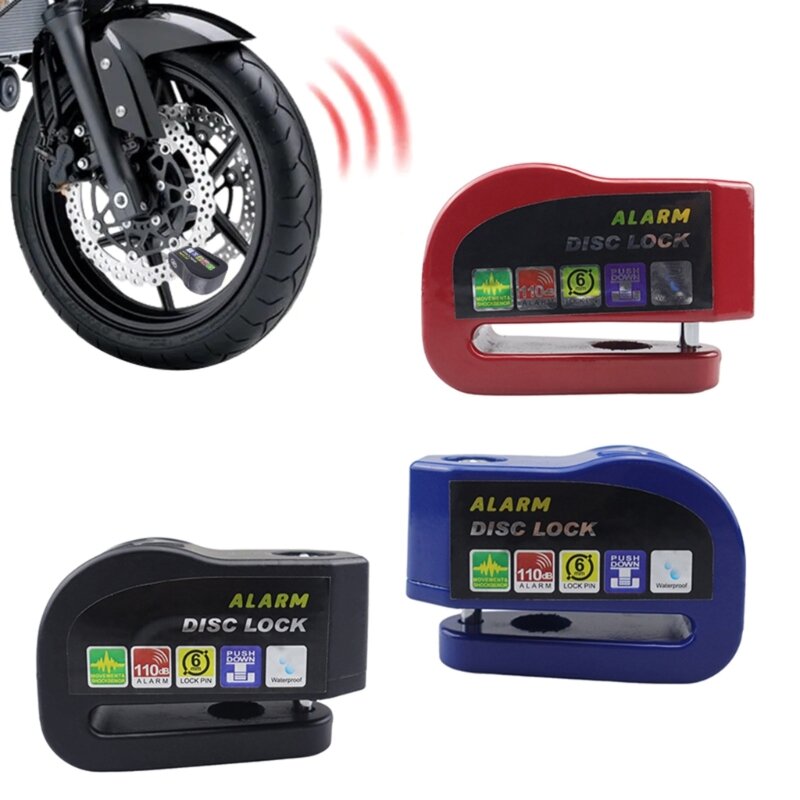 X6HF Scooter bicicleta rueda antirrobo bloqueo freno alarma con bloqueo freno alarma