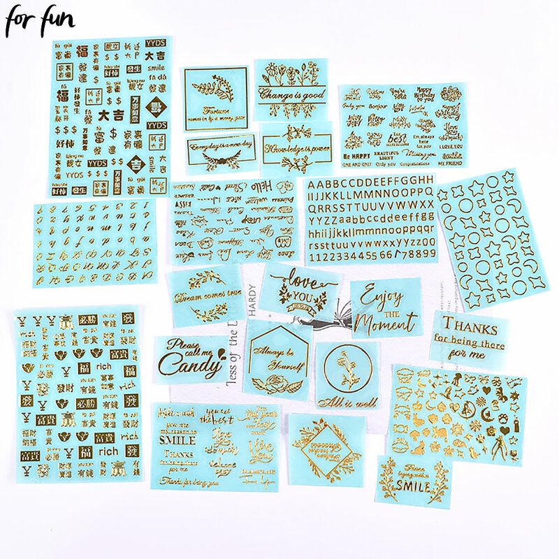 For Fun 1PC English Letters Gold Decor Stickers Alphabet Lace Epoxy Resin Filler For DIY Silicone Mold Craft Making Fillings
