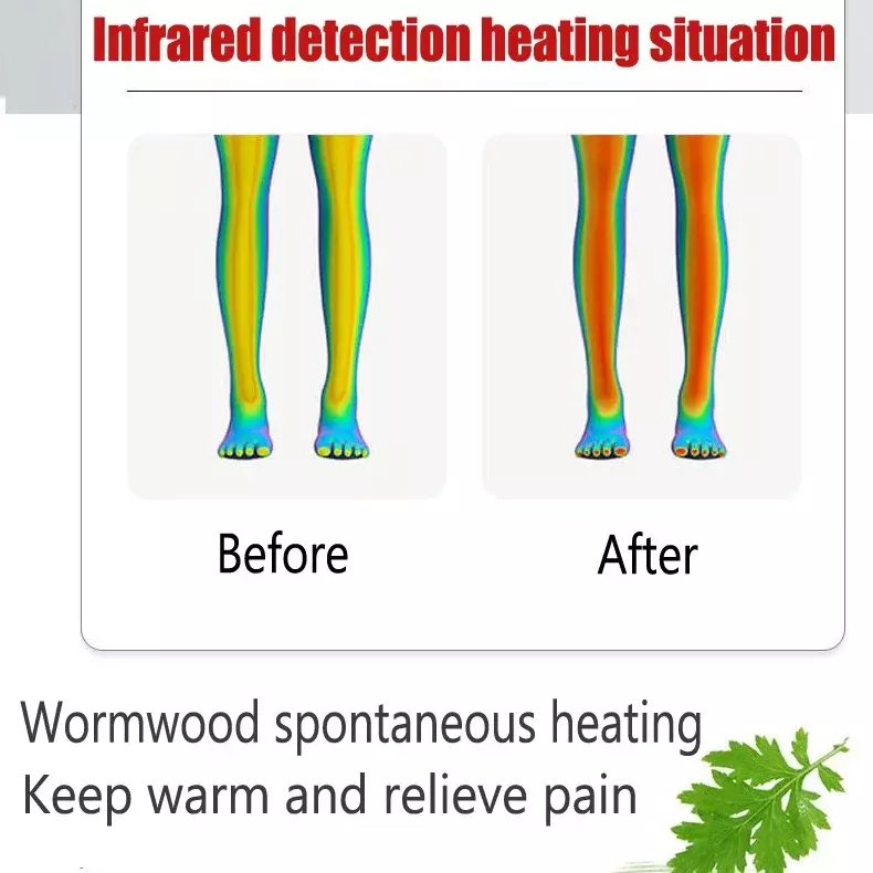 2 pçs auto aquecimento joelheiras aliviar a dor melhorar a circulação sanguínea respirável quente absinto joelho almofada massageador perna fot warme