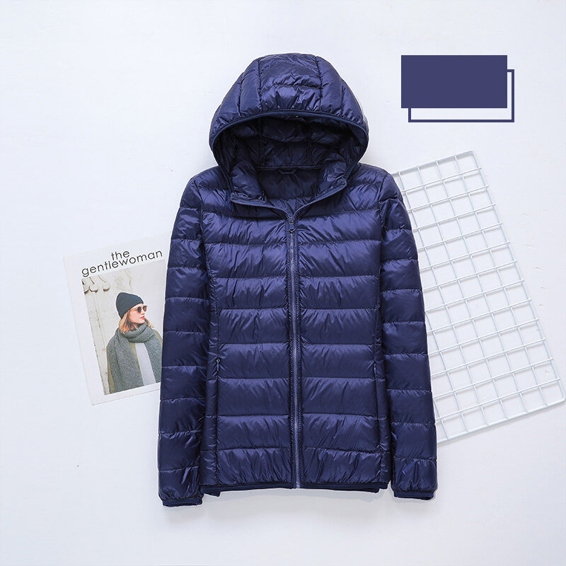New Women Thin Down Jacket White Duck Down Jackets Autumn And Winter Warm Coats Portable Outwear