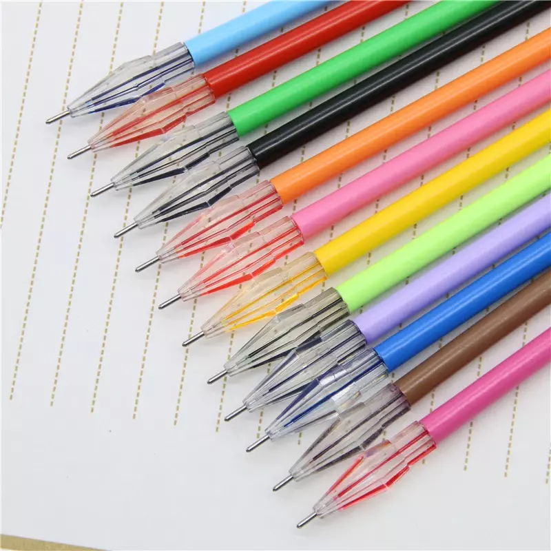 12 Teile/paket, diamant Kopf Fabrik Direkt Kreative Schreibwaren Candy-farbe Gel Stift Minen Für Die Core 0,38mm 12 Farbe