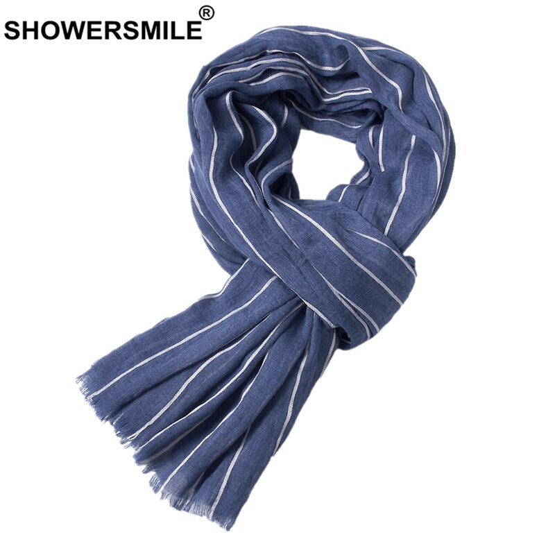 Showersmile ストライプ男性スカーフファッション暖かい男性の冬のスカーフ青、赤、黒スカーフ男性アクセサリー 190 センチメートル * 100 センチメートル