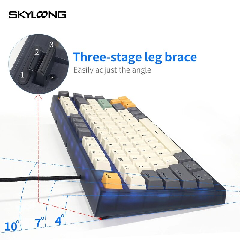 Skyloong GK75 newest hotswap transparent  RGB 75%  optical switch PBT keycaps gaming mechanical keyboard