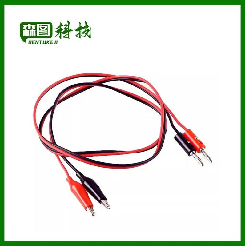 4mm Injection Banana Plug To Shrouded Copper Electrical Clamp Alligator Clip Test Cable Leads 1M For Testing Probe