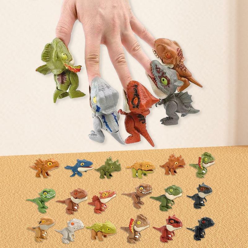 หุ่นไดโนเสาร์นิ้วมือของเล่นเพื่อการศึกษาหุ่นไดโนเสาร์สำหรับเด็กวัยหัดเดิน