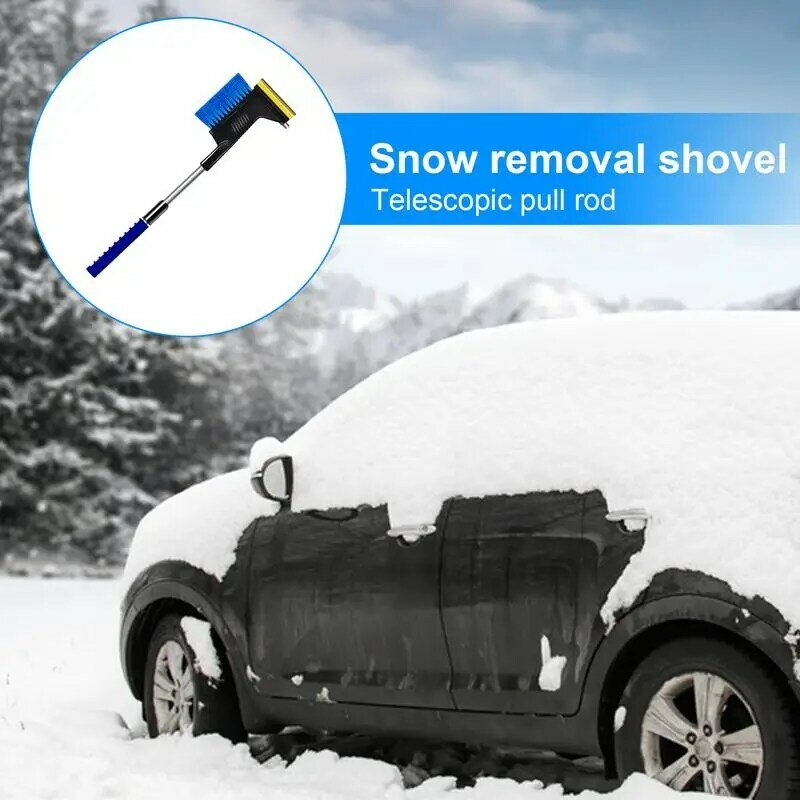 Pá de neve do carro universal com neves destacáveis, escova durável, limpeza do pára-brisa, ferramenta de raspagem, design inovador