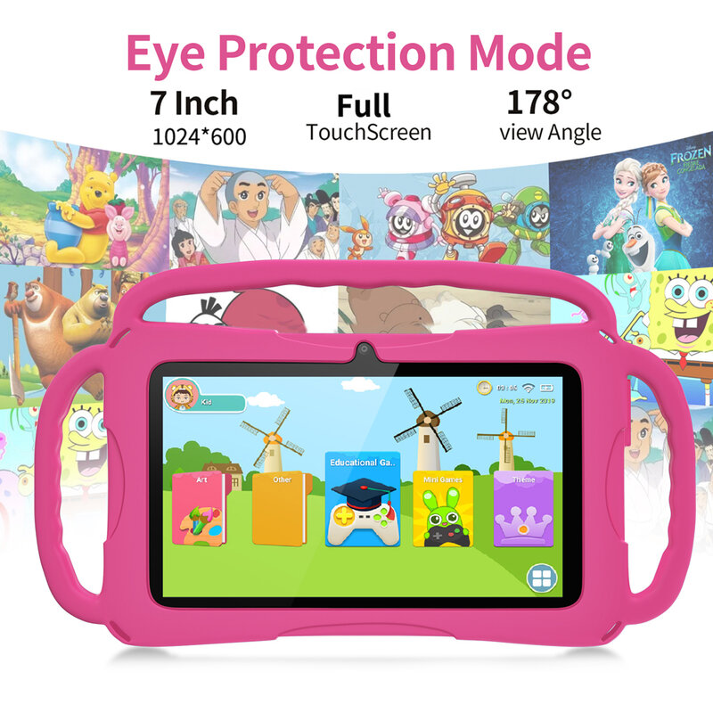 Tablet PC Android 9.0 infantil, PC de proteção, Wi-Fi,Bluetooth, duas câmeras, 7 ", 32GB