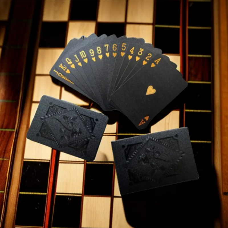 Waterproof Playing Card Game, Terno de Poker, Magic Dmagic Pacote, Grupo Jogo de Tabuleiro, Coleção Presente, Cor Rosa, Preto, Ouro