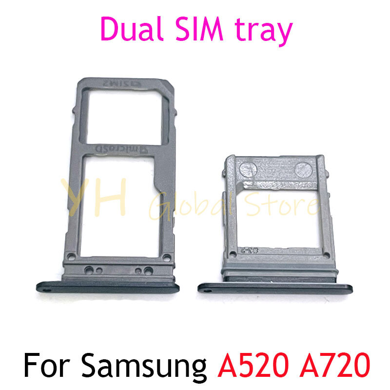 Soporte de bandeja para tarjeta Sim, piezas de reparación para Samsung Galaxy A5, A7, 2017, A520, A720