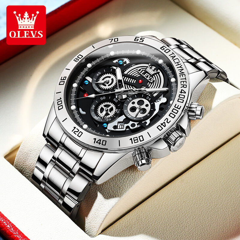 OLEVS Sports Mens Watch Top Brand Luxury Waterproof Quartz Wristwatch Military Chronograph Watches for Men Date Clock Watch Man