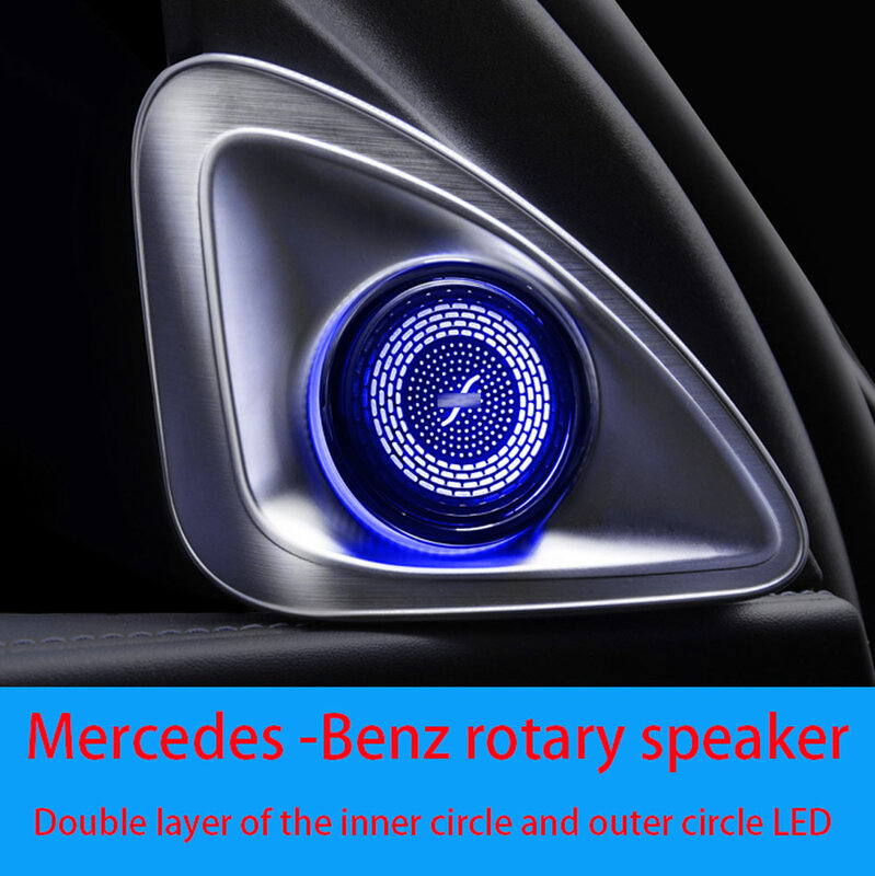 Tweeter berputar 4D 64 warna, klakson reparasi Speaker mobil bercahaya LED untuk Mercedes Benz C GLC E s-class W205 W213 W222 X253 W177 RGB