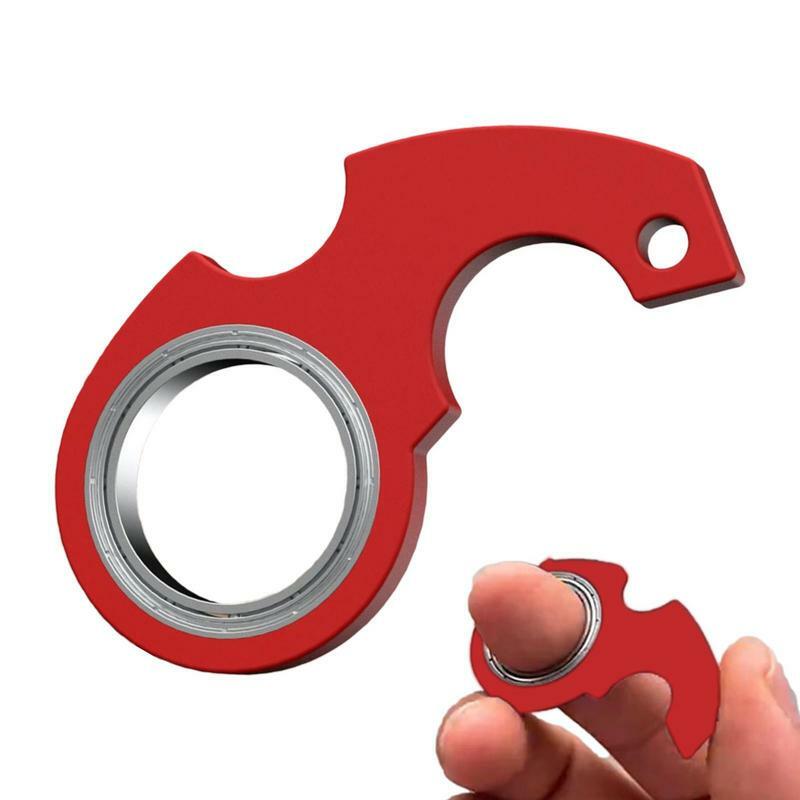 Mainan Spinner stres gantungan kunci logam Idget mainan anak ujung jari berputar gantungan kunci cincin Fidget jari pelepas kecemasan hadiah pesta