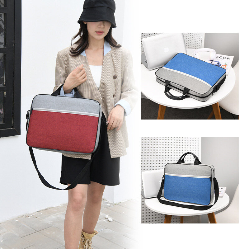 1 pz semplice borsa per Laptop in tinta unita borsa per Computer borsa a tracolla per Tablet da lavoro borsa a tracolla per uomo e donna valigetta