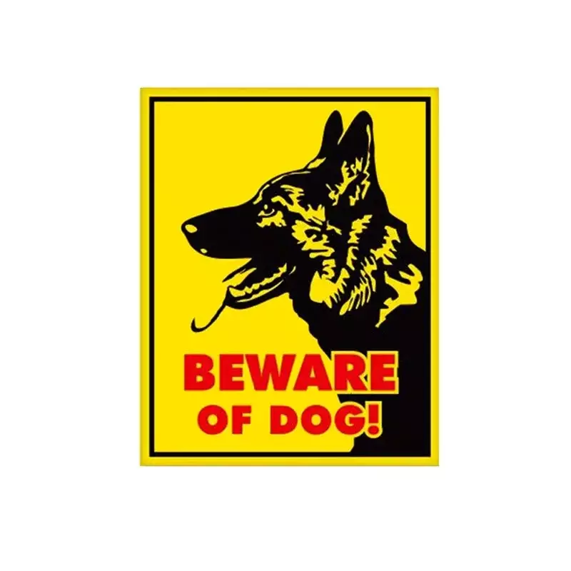 Personality Warning German Shepherd Warning Caution Dog Sign Window Reflection Waterproof Car Scratch Sticker, 10cm