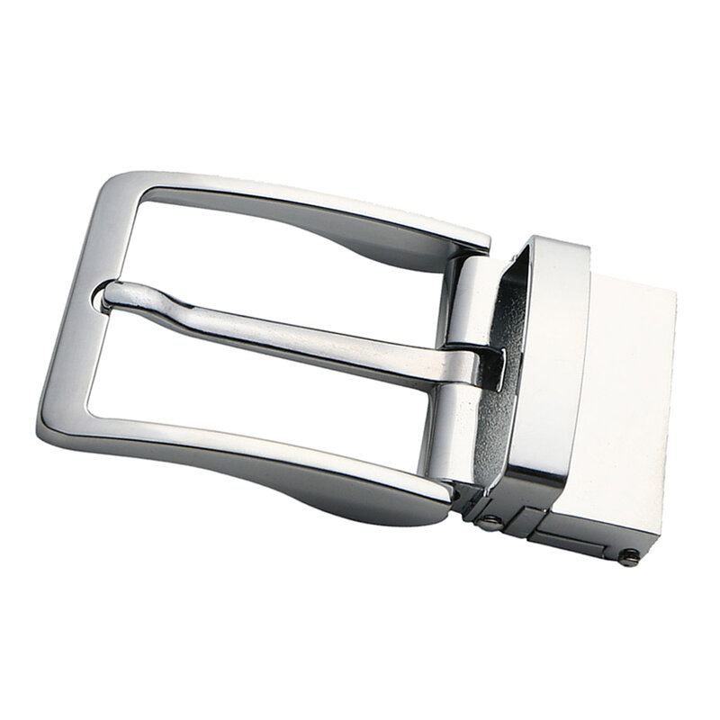 Hebillas de Metal para hombre, hebilla de cinturón Reversible, hebilla de Pin Rectangular de repuesto, plateado, 8x4cm