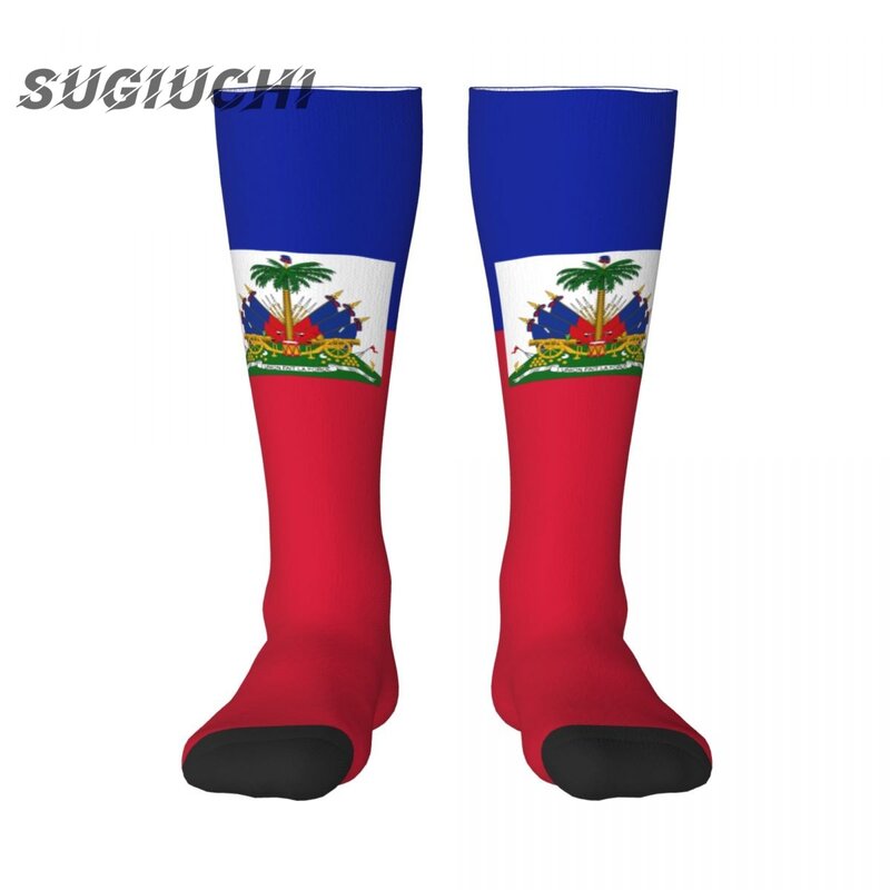 Haiti Vlag Polyester 3d Bedrukte Sokken Voor Mannen Vrouwen Casual Hoge Kwaliteit Kawaii Sokken Straat Skateboard Sokken