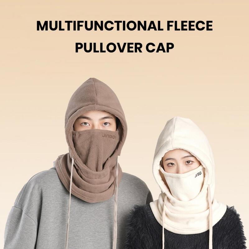 Warm Motorcycle Headgear Windproof Fleece Balaclava Hat for Winter Skiing Cycling Adjustable Full Face Hood for Adults