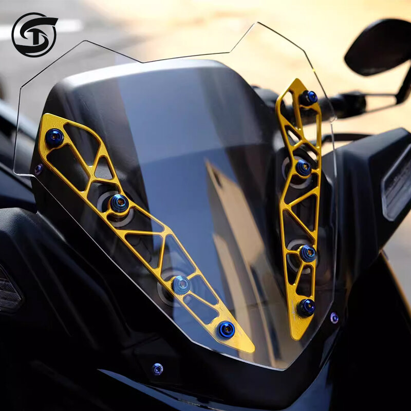 Yamaha XMAX300 에 적용 가능한 수정 앞유리 장식 브래킷, 알루미늄 합금 스포츠 앞유리 고정 브래킷 액세서리